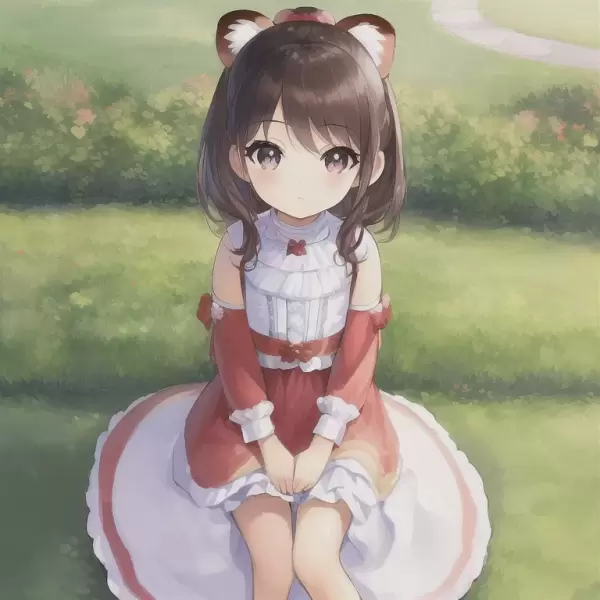 Red Panda Girl - outside