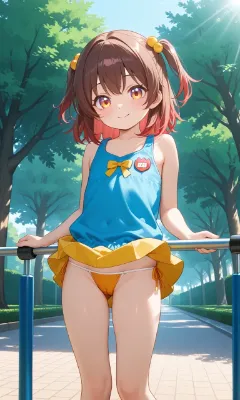 風のいたずら紐パンロリっ娘