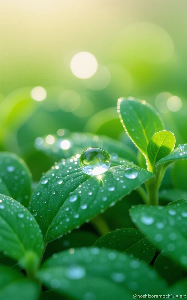 朝露のきらめき