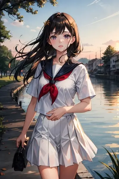 夕暮れ時の散歩