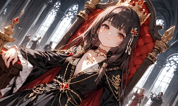 影の玉座に輝く少女の微笑み