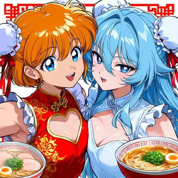 ラーメンと２人の看板娘
