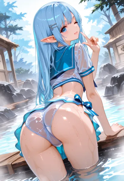 髪の流れが、空間の深さにそっと届くように