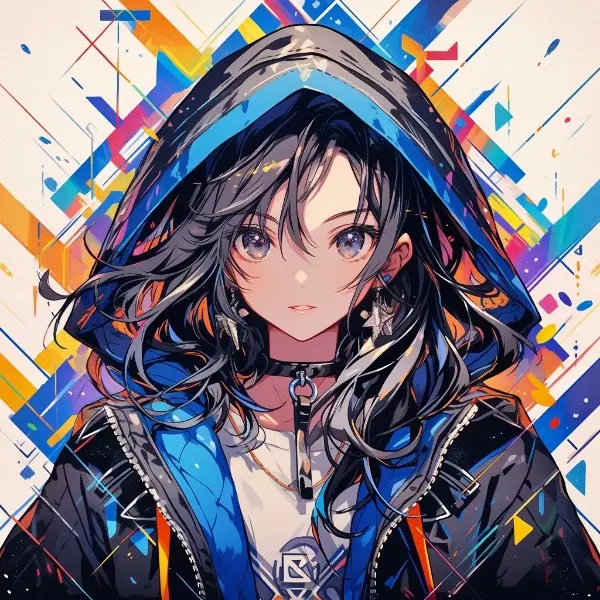 黒パーカー女子