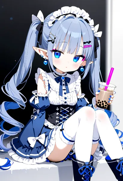 青髪エルフの甘い休憩時間