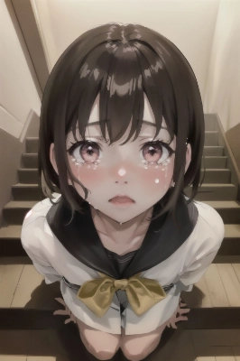 階段でコケたぁ💦