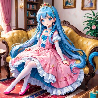 お昼の青髪お姫様
