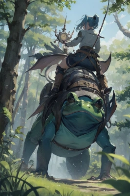 蛙に騎乗する魔王様
