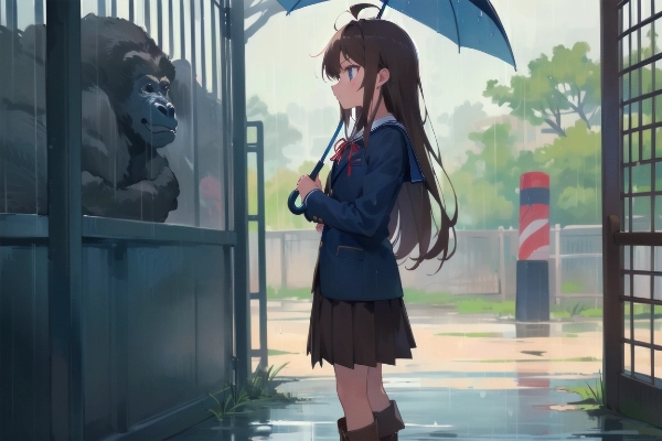 雨の動物園