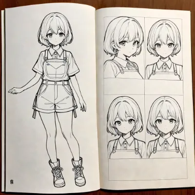 オーバーオールの笑顔少女