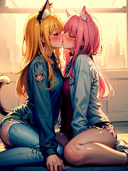 猫耳女子キス
