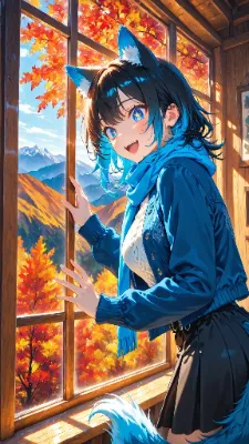 🐺 紅葉狩り 〜見ろよ！ 山が全部燃えてるみたいだぞ！〜🍁🚡💙