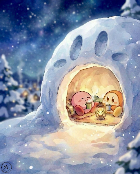 雪の中でのんびり☕️