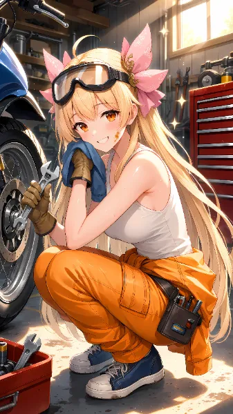 ガレージの整備士