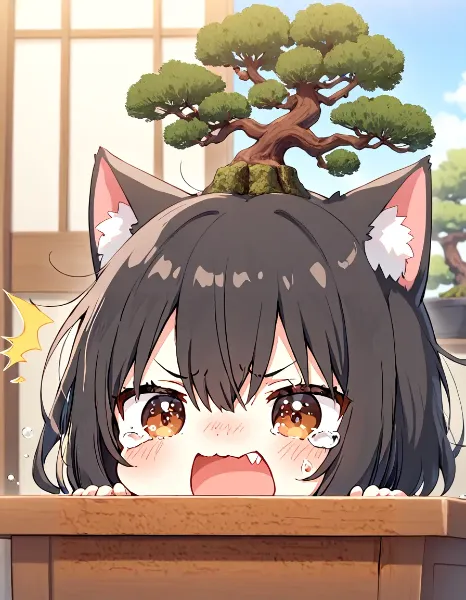 アタマに盆栽ニャ～(TOT)