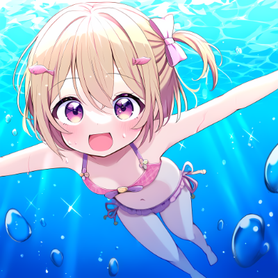 海中を泳ぐ少女