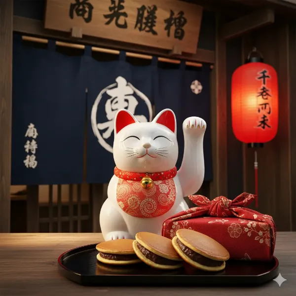 招き猫の甘い幸運の贈り物