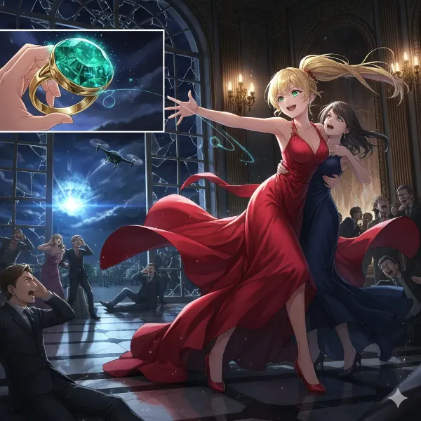 晩餐会の刹那　誘う翠玉の輝き