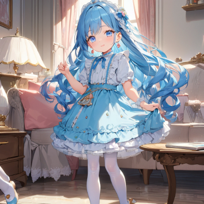 お出かけ前の青髪さん