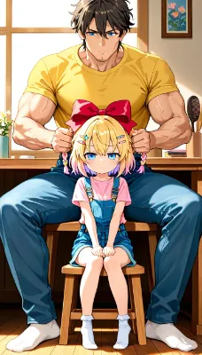 娘の髪型なんてわかんねーな