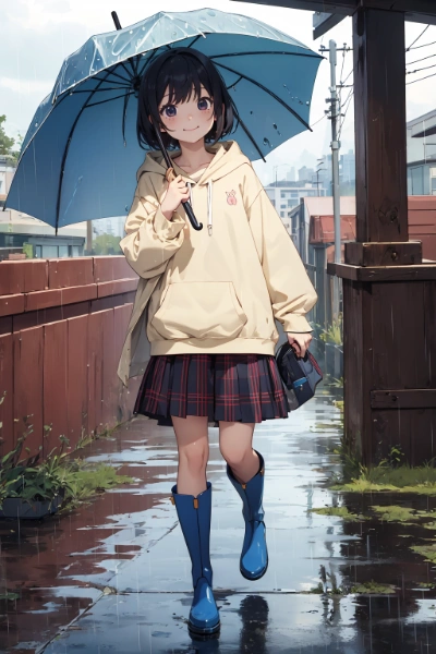 雨の日に