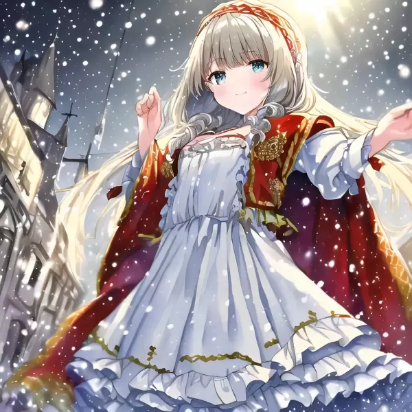 新年を祝福する娘