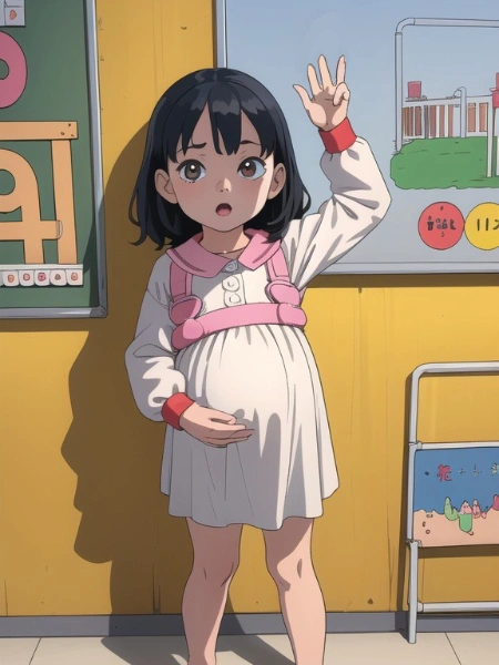 お腹の大きい小さな女の子