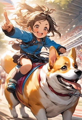 プロのコーギー乗り
