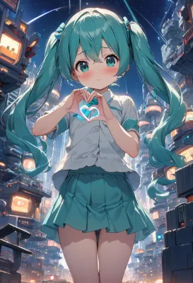 流星の空とミライ都市
