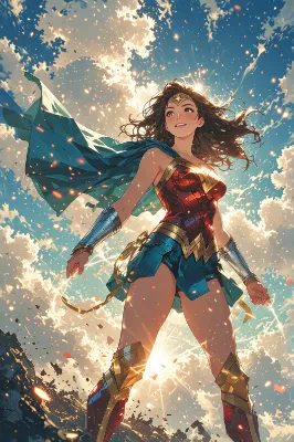 世界に光をもたらす女戦士の飛翔