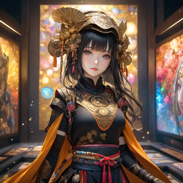 黄金の兜を纏う戦士少女