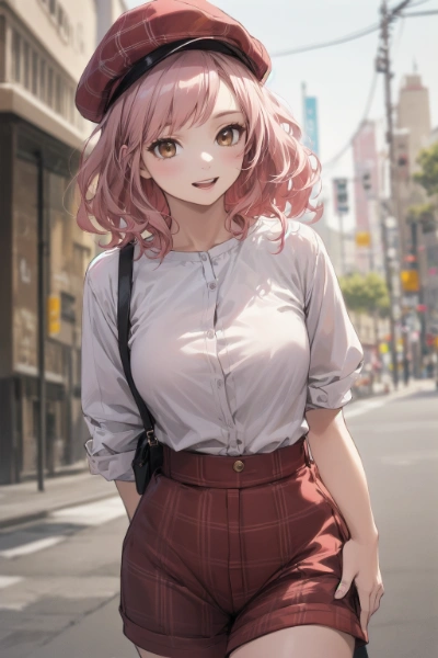 赤チェック服がかわいい