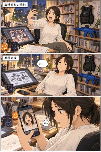 漫画家一色るな、自分の絶叫顔に驚く