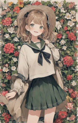 麦わら帽子のセーラー服