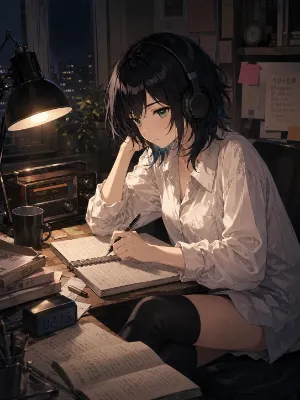 深夜、ラジオ