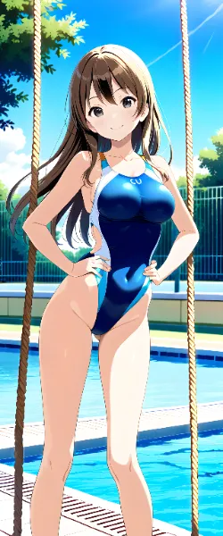 競泳水着の少女たち