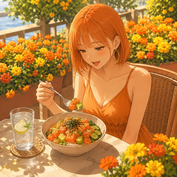 サーモンのポキ丼（マリちゃん）
