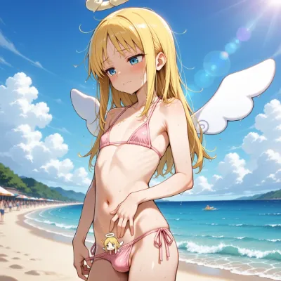 陽光降るビーチの天使?
