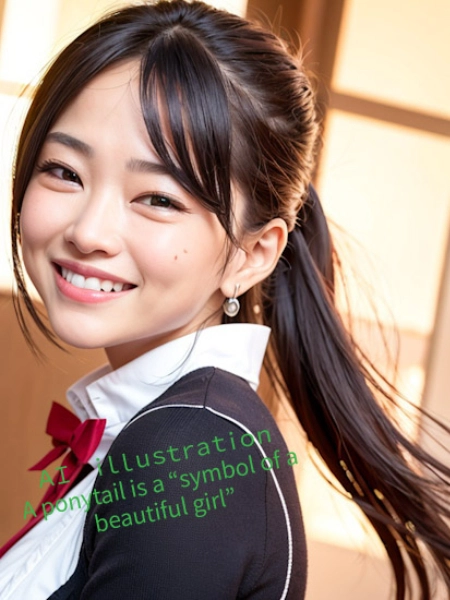 満面の笑みなポニーテール美少女