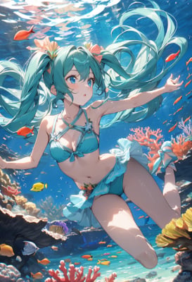 海の中の少女