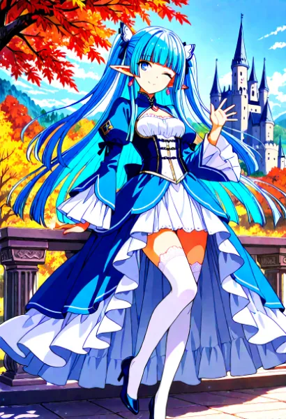 秋風に舞う青きエルフの微笑み