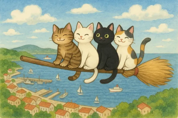 空を飛ぶ猫さん