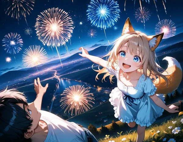 斎藤さんとコン子・花火大会