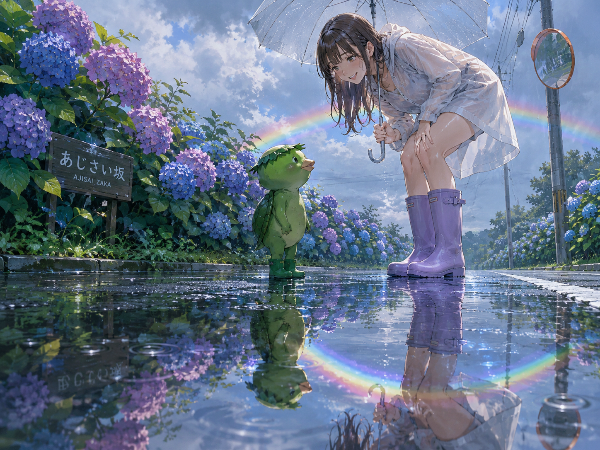 あじさい坂の虹の約束