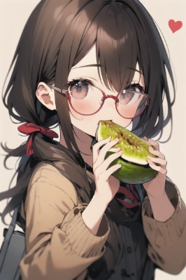 いちじくを美味しそうに食べる女の子