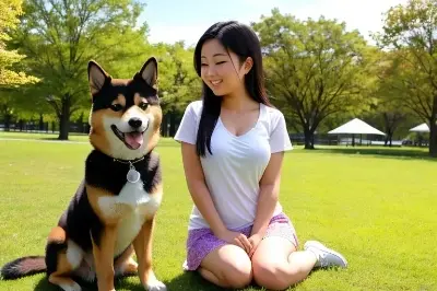 柴犬とお散歩
