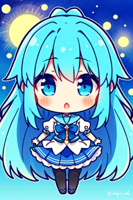 青髪の生徒さん