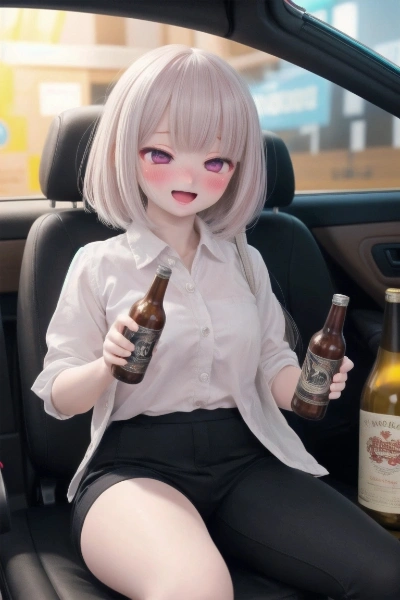 drunk girl In The Car