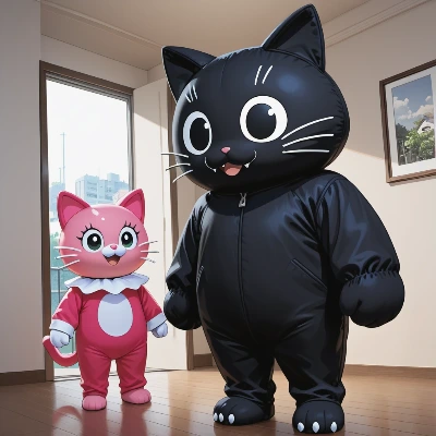 黒猫パパとピンク子猫の秘密部屋