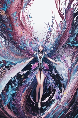 flowers fractal zentangle wings inchacomushoprotMix